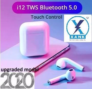 💻📱 ShauryaMart 🎧⌨️XANK TWS i12 Bluetooth Earphone with Portable Charging Case (White, True Wireless)