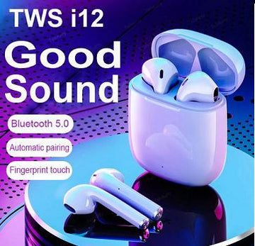 💻📱 ShauryaMart 🎧⌨️I12 TWS True Wireless Bluetooth Earbuds with Charging Case